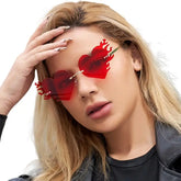 Rimless Sunglasses Irregular Heart